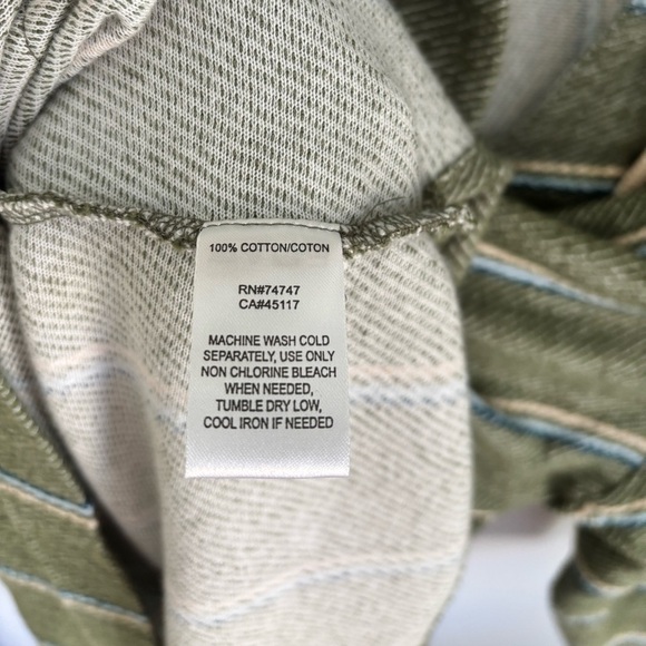 Natural Reflections Green Striped Baja Hoodie Pullover Sweater 2X - Picture 5 of 10